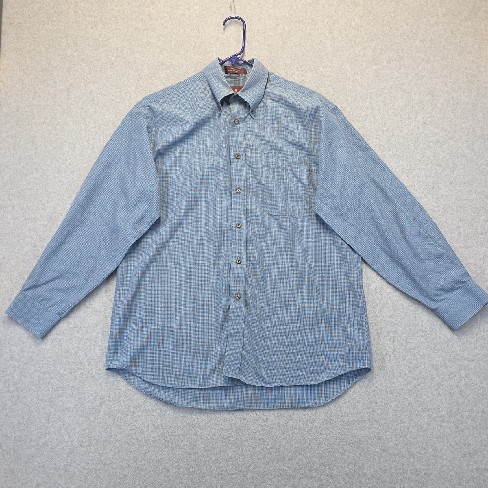 Nordstrom Men’s Blue Button Down Shirt Medium Cotton Dress Shirt